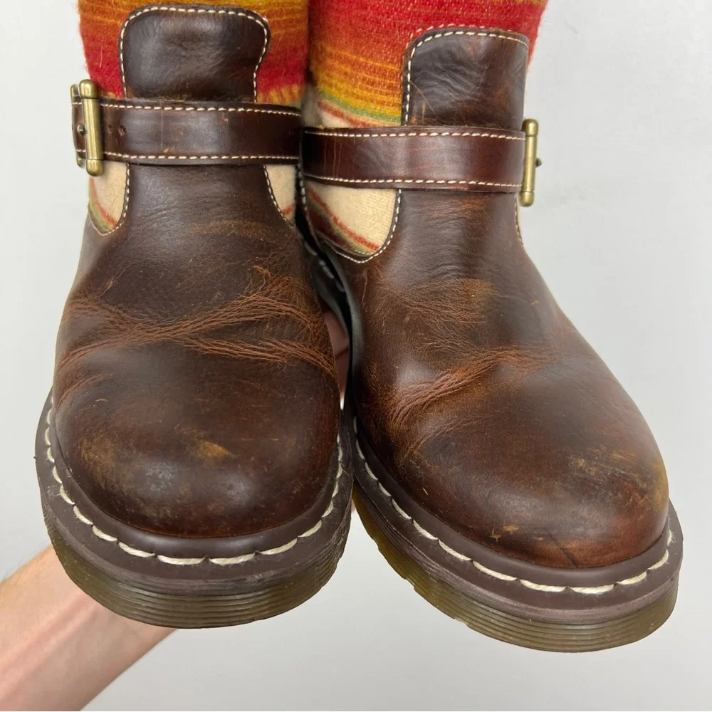 Dr Martens x Pendleton RARE Wool Tapestry Panel Leather Boots - Picture 5 of 9